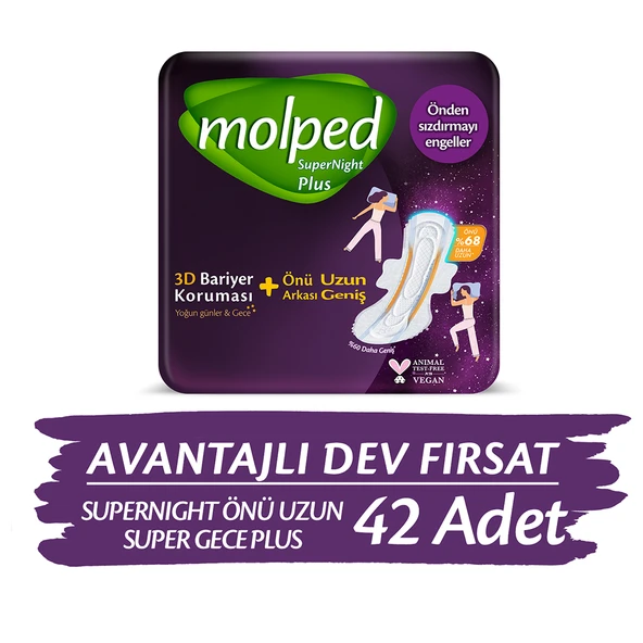 MOLPED SUPERNIGHT ÖNÜ UZUN SUPER GECE PLUS AVANTAJLI DEV FIRSAT  42 ADET