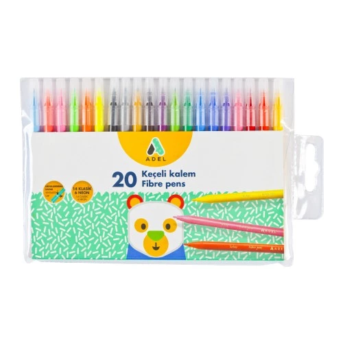 Adel Keçeli Kalem 20 Renk