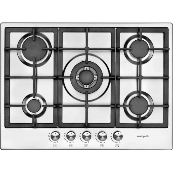 EMİNÇELİK EC-AH 2250 BW X70 DNG 5 GÖZLÜ INOX 70 CM ANKASTRE OCAK WOK'LU