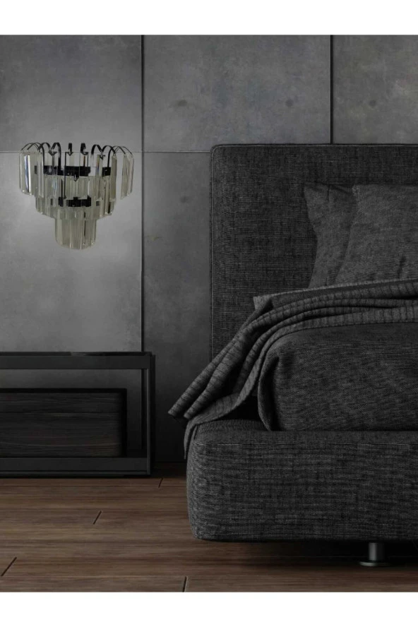 Birsen Aydınlatma 30X30ŞELALE PİLLİ SİYAH DUVAR APLİĞİ