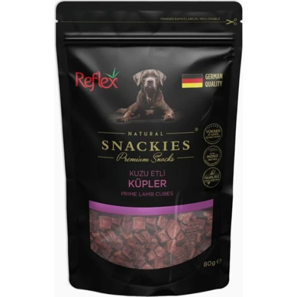 Reflex Snackies Kuzu Küp Kurutulmuş Et Köpek Ödülü 80gr