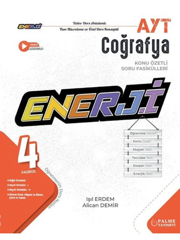 PALME YKS AYT ENERJİ COĞRAFYA KONU ÖZETLİ SORU FASİKÜLLERİ *YENİ*