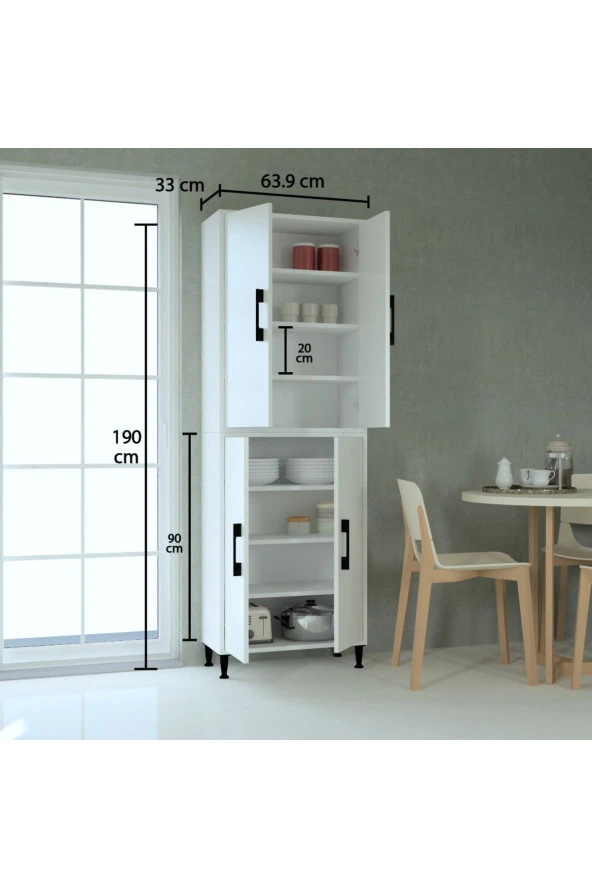 Mobilique Çınar Çift Katlı Çok Amaçlı Dolap