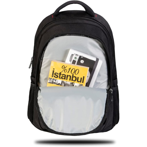 Classone Milano BP-L100-PRO Su Geçirmez Kumaş,Su Geçirmez Fermuar Notebook,Laptop, Sırt Çantası -Siyah - 4