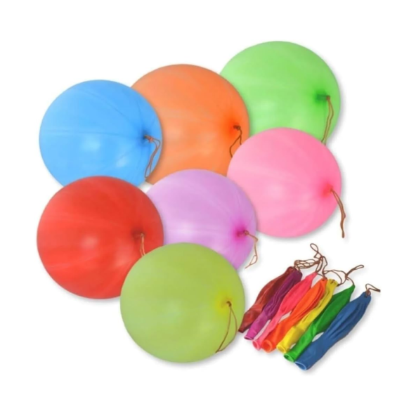 Lastikli Balon 100'lü İpli Balon Zıpzıp Atom Balon Punch Panç Balon Büyük Boy Renkli Balon - 4