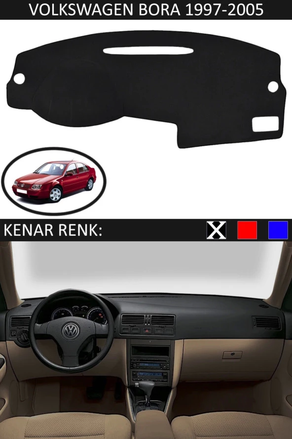 GUERRINO Torpido Koruma Halısı Siyah Kenar Renk Siyah Volkswagen Bora 1997-2005 ile Uyumlu ürün görseli