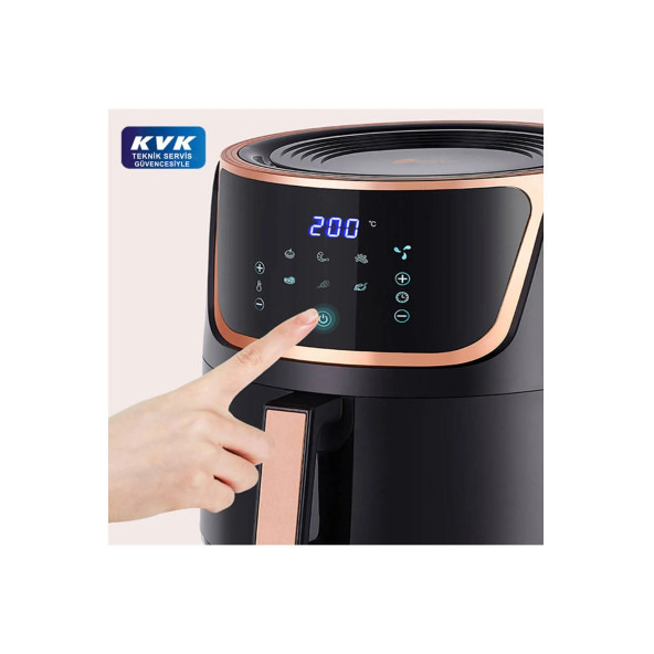 upany Air Fryer 6,5 L Yağsız Fritöz Siyah Kvk Teknik Servis Güvencesinde - 2