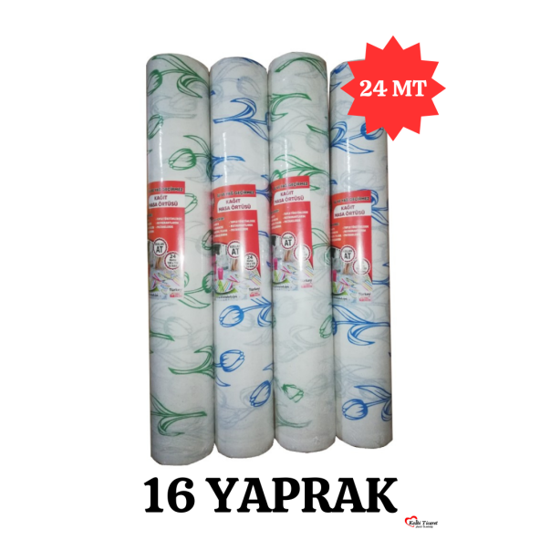 Kağıt Masa Örtüsü 24 Metre 16 Yaprak Kullan At Masa Örtüsü Sıvı Geçirmez Desenli Örtü 100x150 cm