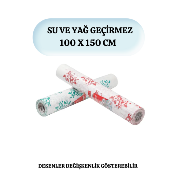 Kağıt Masa Örtüsü 24 Metre 16 Yaprak Kullan At Masa Örtüsü Sıvı Geçirmez Desenli Örtü 100x150 cm - 2