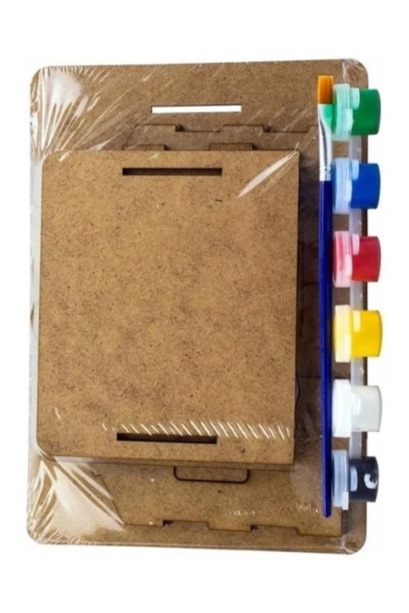 Klasik Ev Boyama Seti Ahşap 1 Paket Mdf Ev Maketi Akrilik Boya ve Resim Fırçası - 2