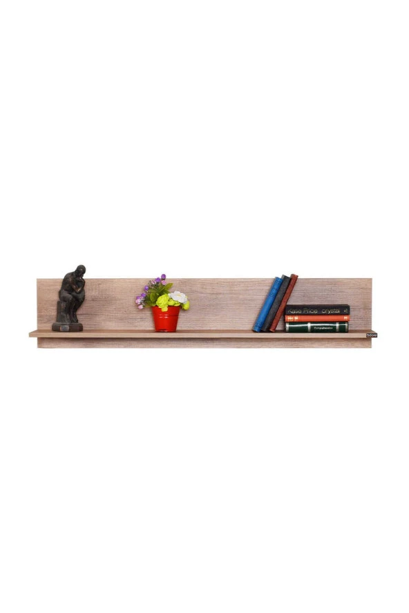 Dekoratif Duvar Rafı - Açık Ceviz (Tori) 120x25x20 cm (GxYxD) - 5