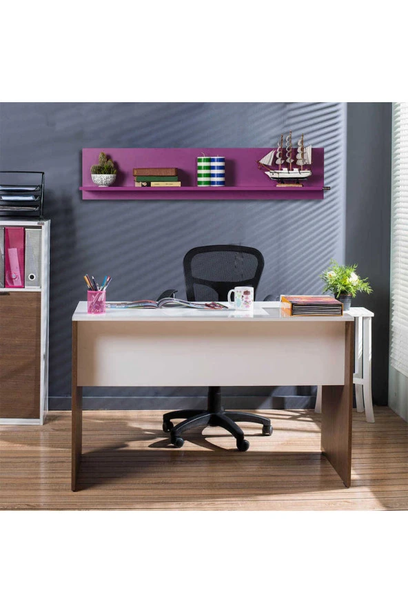 Dekoratif Duvar Rafı - Mor 120x25x20 cm (GxYxD) - 6
