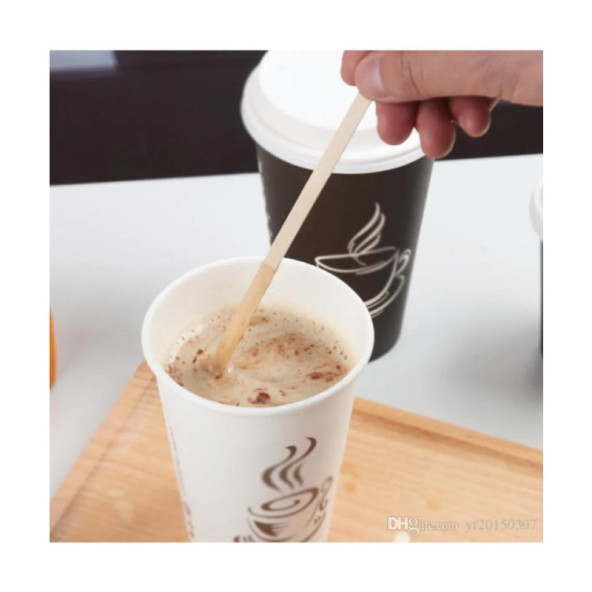 Ahşap Karıştırıcı Tahta Kaşık 500'lü Paket Çay Kahve Karıştırıcı - 3