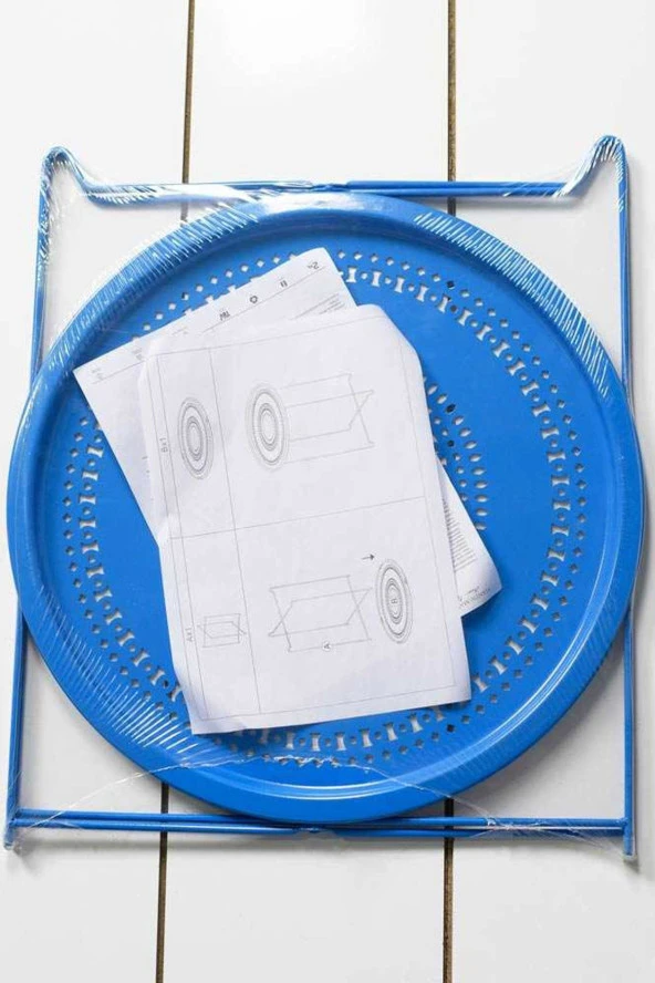 Handy Mate Vergo Tepsili Sehpa - Mavi 45x52x45 cm (GxYxD) - 2