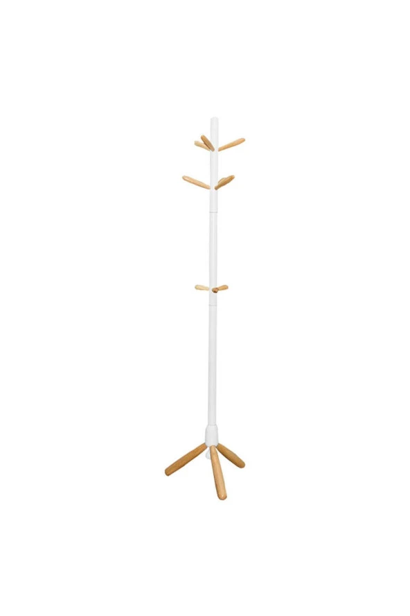 Handy Mate Valencia Masif Askılık-Beyaz-Naturel 46x176x46 cm (GxYxD) - 12