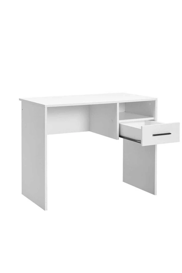 White Çekmeceli Çalışma Masası -Mat Beyaz 90x75x52 cm (GxYxD) - 3