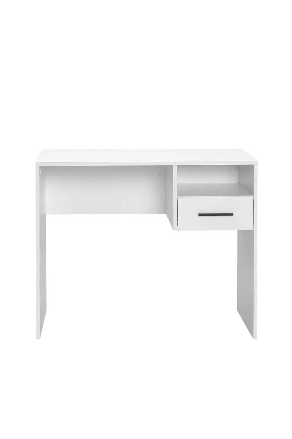 White Çekmeceli Çalışma Masası -Mat Beyaz 90x75x52 cm (GxYxD) - 5