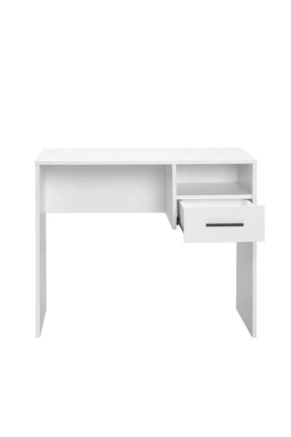 White Çekmeceli Çalışma Masası -Mat Beyaz 90x75x52 cm (GxYxD) - 6