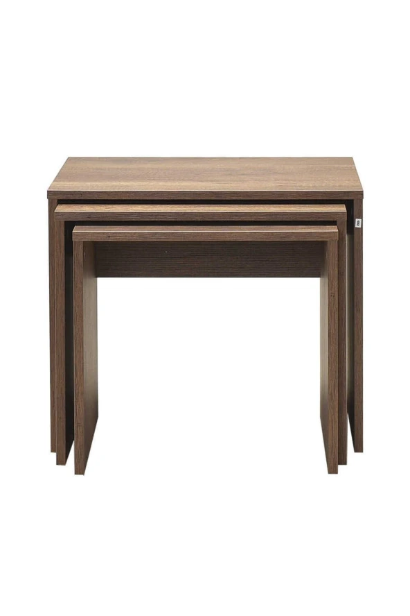 Trıple Zigon Sehpa - Koyu Ceviz (Oslo Ceviz) 55x47x40 cm (GxYxD) - 3