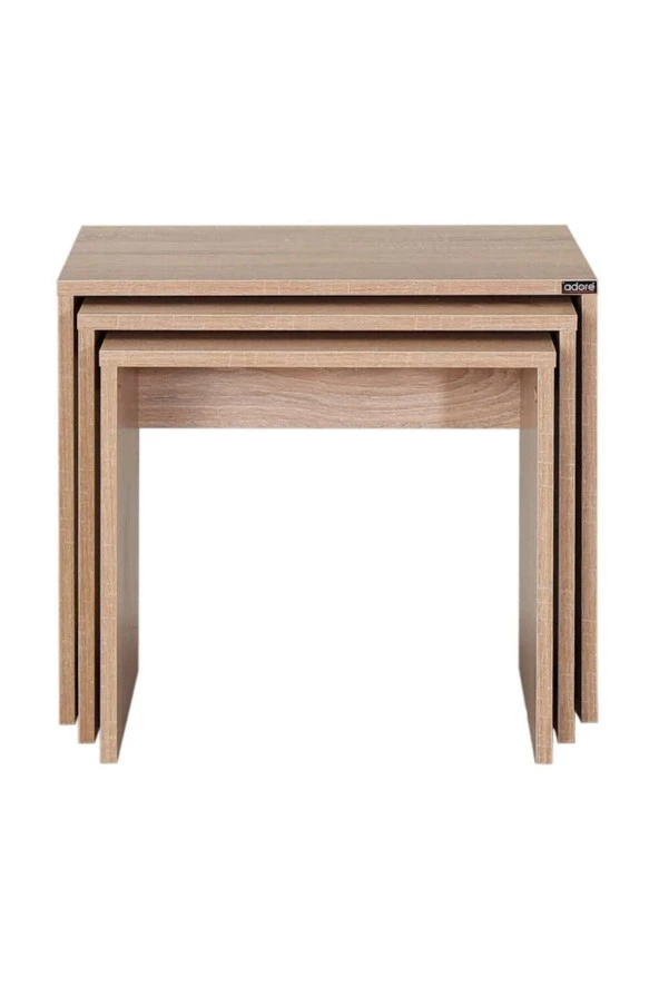 Trıple Zigon Sehpa - Sonoma 55x47x40 cm (GxYxD) - 2