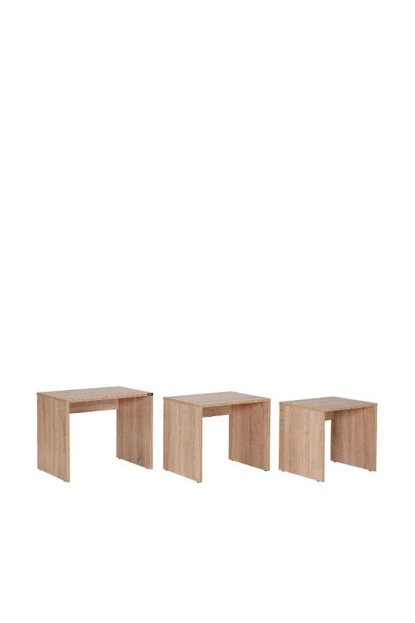 Trıple Zigon Sehpa - Sonoma 55x47x40 cm (GxYxD) - 3