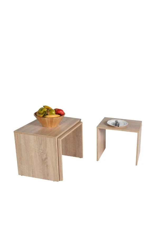 Trıple Zigon Sehpa - Sonoma 55x47x40 cm (GxYxD) - 5