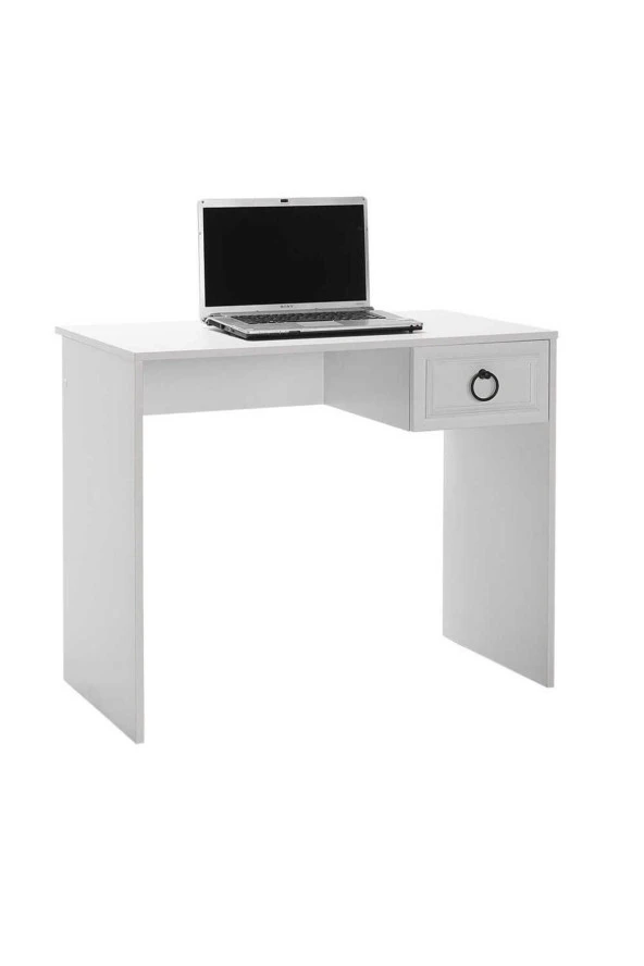Hampton Çekmeceli Çalışma Masası-Mat Beyaz 90x75x51 cm (GxYxD) - 5