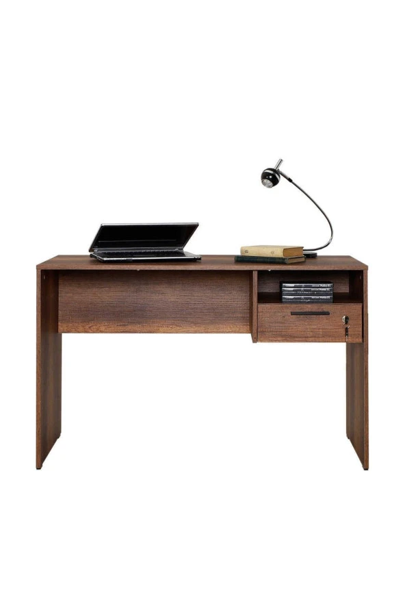 Concept Kilitli Çekmeceli Çalışma Masası-Koyu Ceviz (Oslo Ceviz) 120x75x60 cm (GxYxD) - 6