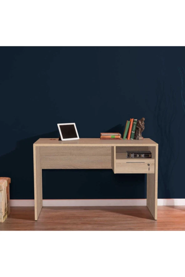 Concept Kilitli Çekmeceli Çalışma Masası-Sonoma 120x75x60 cm (GxYxD) - 2