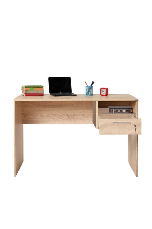Concept Kilitli Çekmeceli Çalışma Masası-Sonoma 120x75x60 cm (GxYxD) - 5