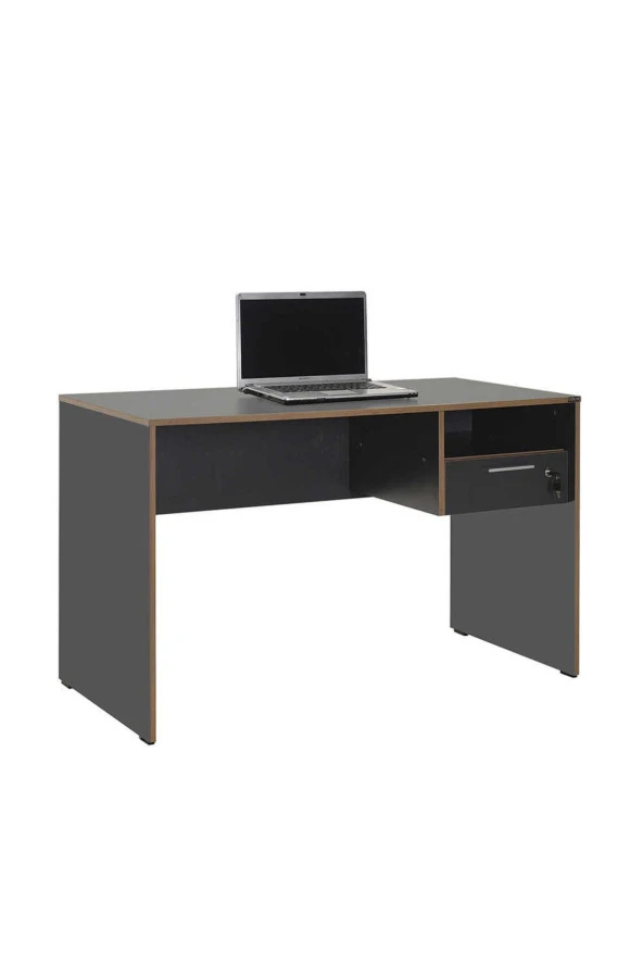 Concept Kilitli Çekmeceli Çalışma Masası-Antrasit-Kontra 120x75x60 cm (GxYxD) - 3