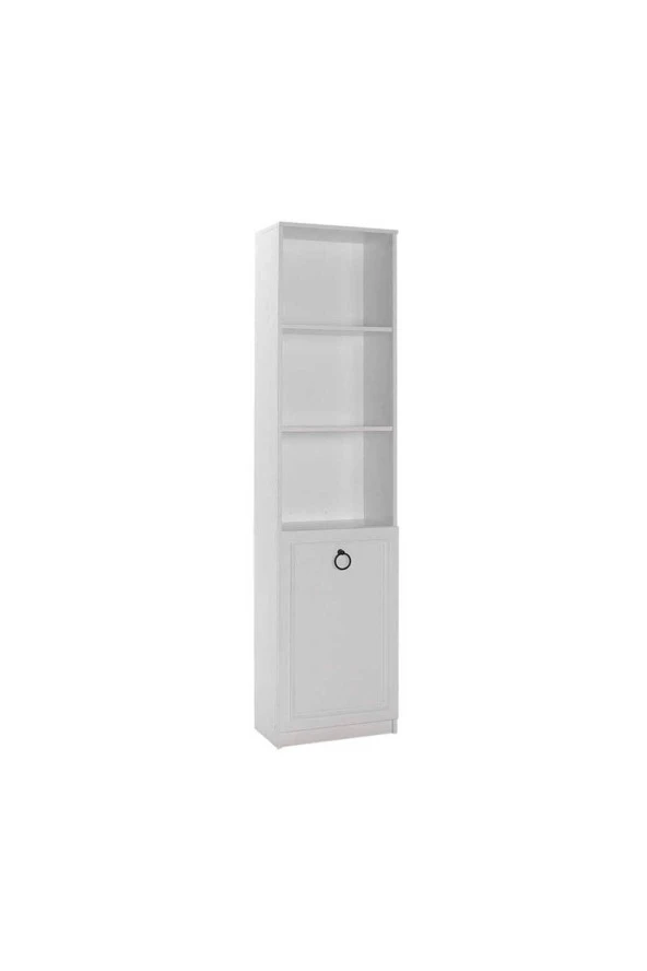 Hampton 5 Raflı Kapaklı Kitaplık-Mat Beyaz 45x185x24 cm (GxYxD) - 4