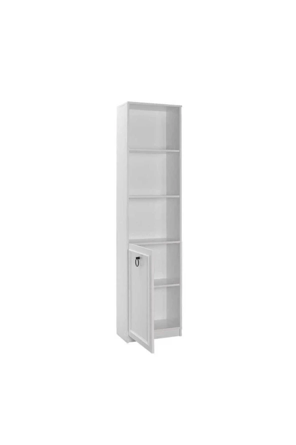 Hampton 5 Raflı Kapaklı Kitaplık-Mat Beyaz 45x185x24 cm (GxYxD) - 5
