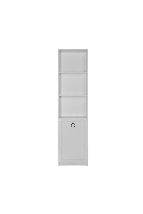 Hampton 5 Raflı Kapaklı Kitaplık-Mat Beyaz 45x185x24 cm (GxYxD) - 6