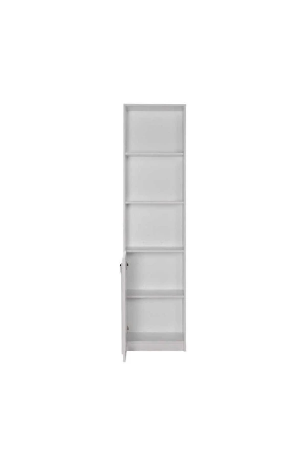 Hampton 5 Raflı Kapaklı Kitaplık-Mat Beyaz 45x185x24 cm (GxYxD) - 7