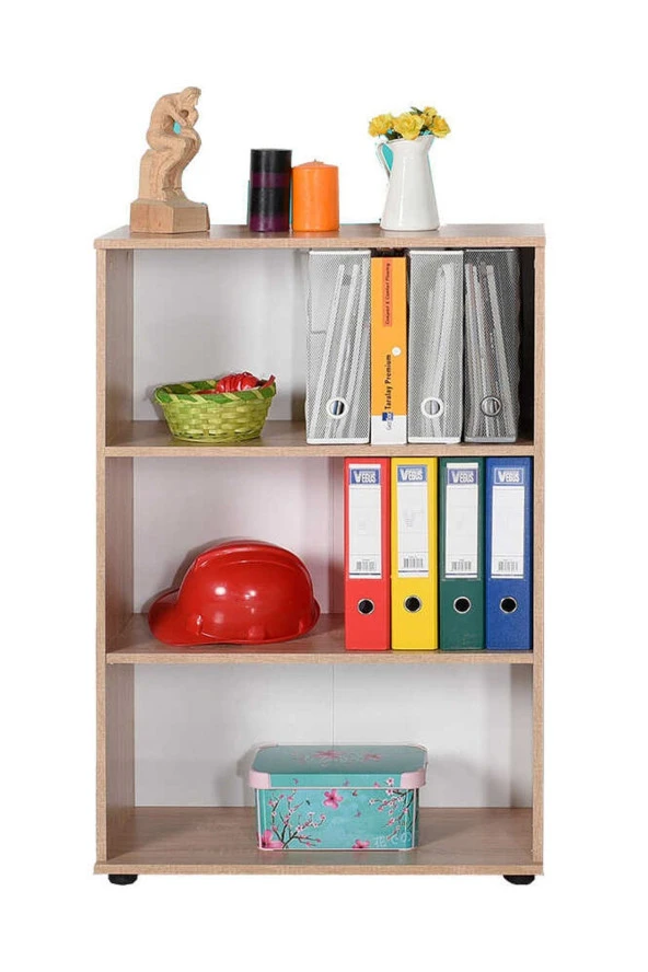 Rio 3 Raflı Kitaplık-Sonoma 72x109x34 cm (GxYxD) - 3