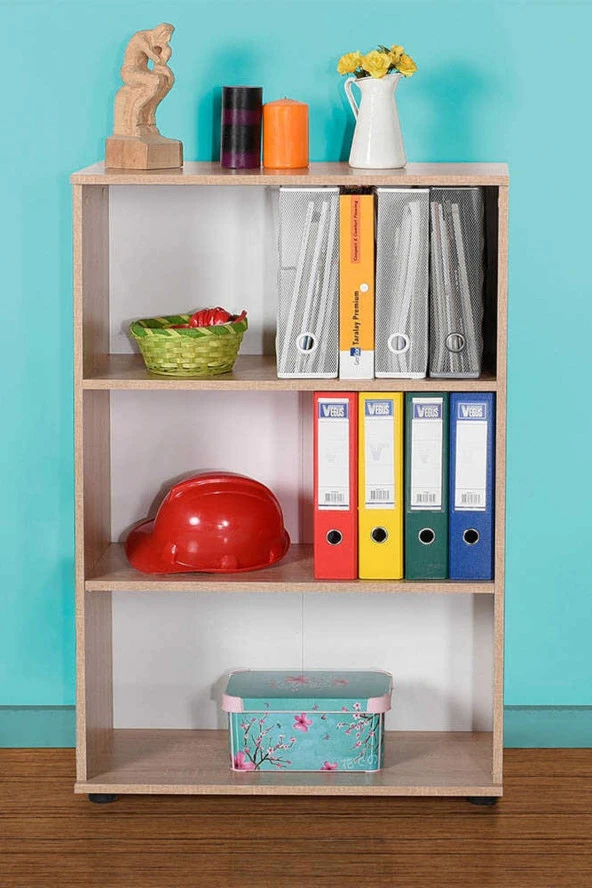 Rio 3 Raflı Kitaplık-Sonoma 72x109x34 cm (GxYxD) - 4