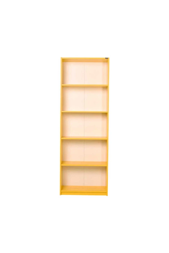 Modern 5 Raflı Kitaplık - Sarı 64x182x26 cm (GxYxD) - 3