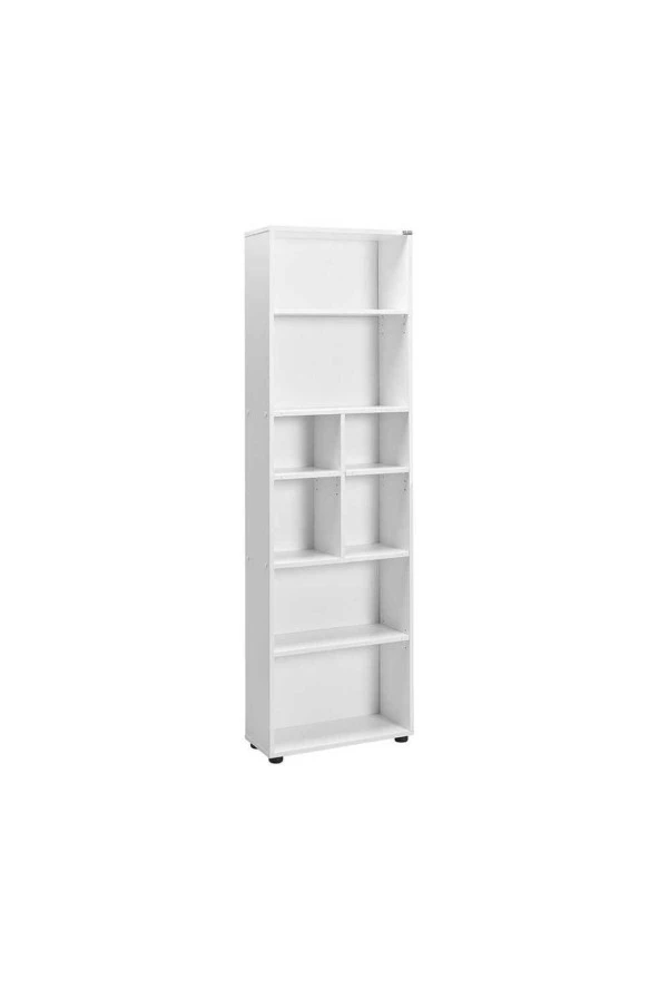 White 8 Bölmeli Kitaplık-Mat Beyaz 55x187x23 cm (GxYxD) - 3