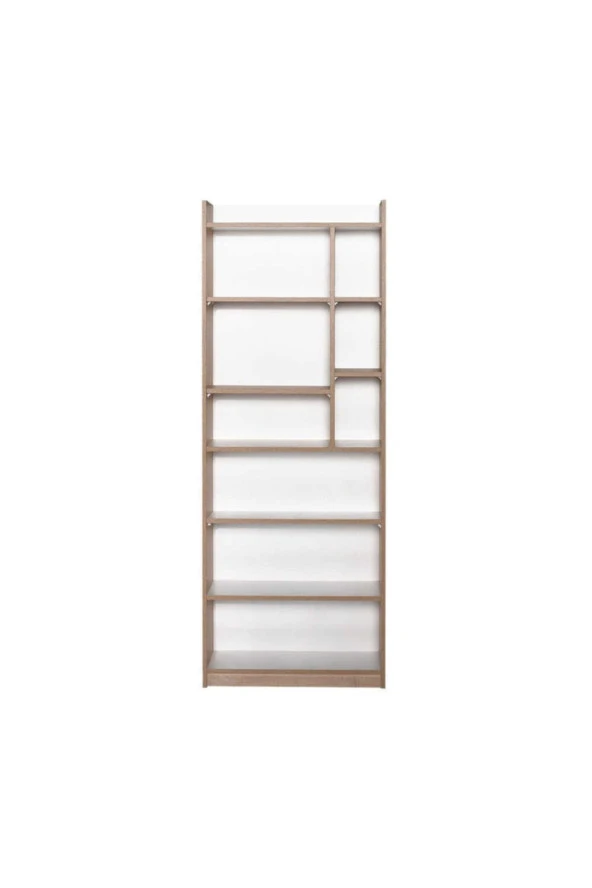 Plus 7 Raflı 10 Bölmeli Kitaplık-Sonoma-Mat Lake Beyaz 63x175x26 cm (GxYxD) - 2