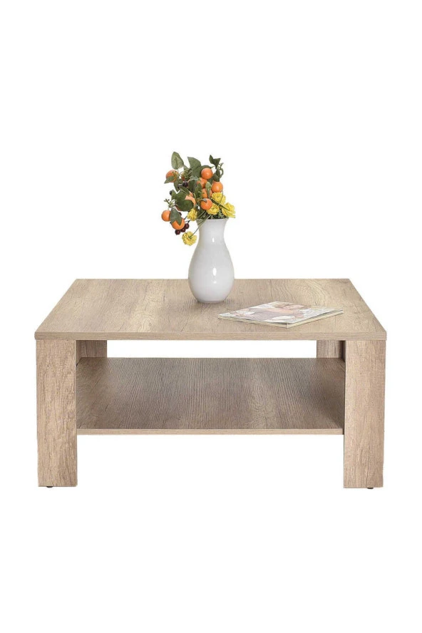 New Line Kare Orta Sehpa - Açık Ceviz (Tori) 90x42x90 cm (GxYxD) - 4