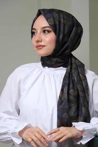 Afvente Dalgalı Desen Mor Pamuk Şal ürün görseli 1