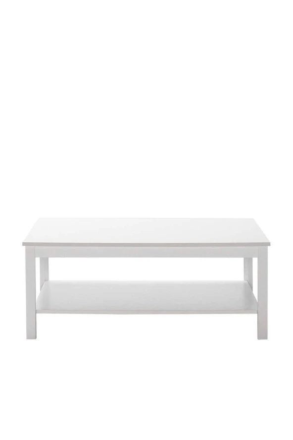 Rustik Dikdörtgen Orta Sehpa-Mat Beyaz 103x40x60 cm (GxYxD) - 2