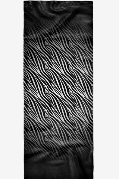 Afvente Dalgalı Desen Gri Pamuk Şal - Resim 4