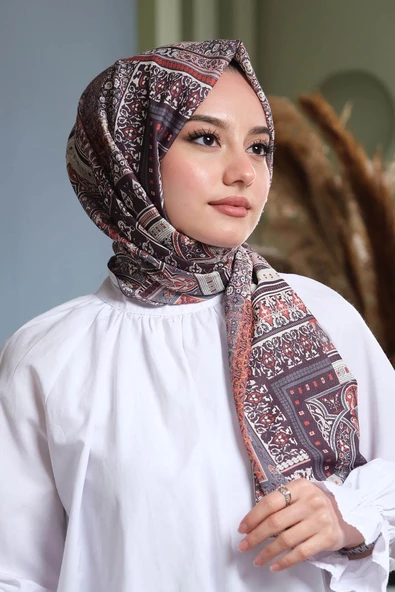 Afvente Paisley Desen Kırmızı Pamuk Şal - 2