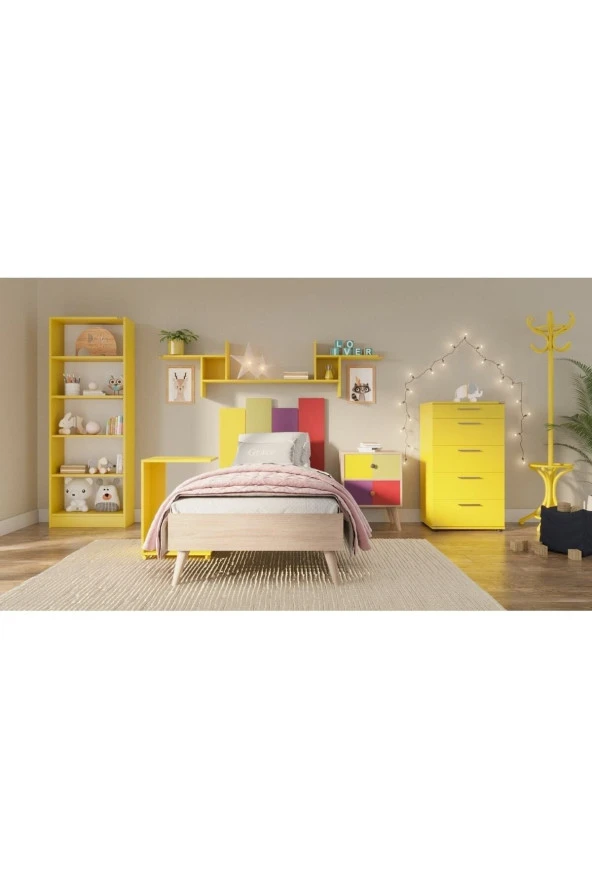 Trendline 5 Çekmeceli Şifonyer - Sarı 60x108x44 cm (GxYxD) - 3
