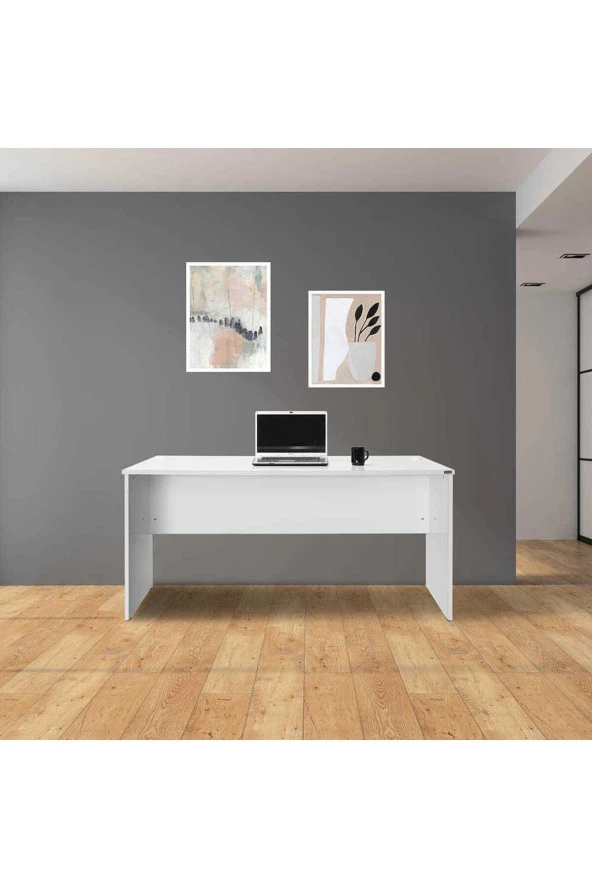 New York Ofis ve Çalışma Masası - Parlak Lake Beyaz 160x75x76 cm (GxYxD) - 5