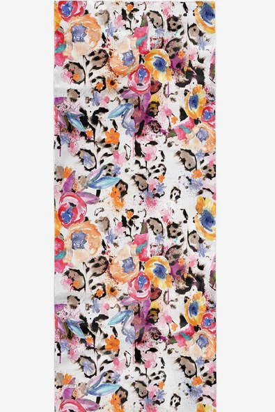 Afvente Çiçek Desen Renkli Pamuk Şal - Resim 4