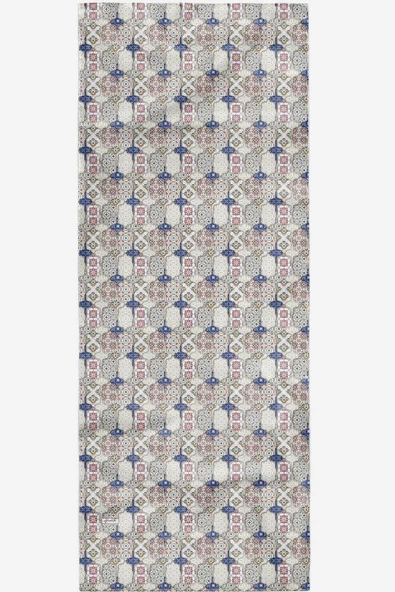 Afvente Geometrik Desen Mavi Pamuk Şal - Resim 5