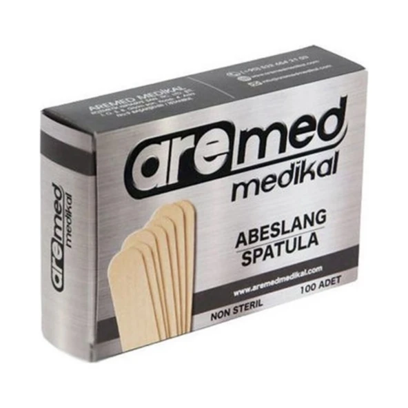 Abeslang Tahta Dil Basacağı Ahşap Çubuk 100'lü Dil Basma Çubuğu Ağda Spatulası